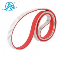 HTD5M seamless pu special timing belt add red rubber