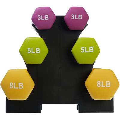 Cheap Neoprene Rubber dumbbell Non-slip Gym Equipments  dumbbell Hex Dumbbell Set